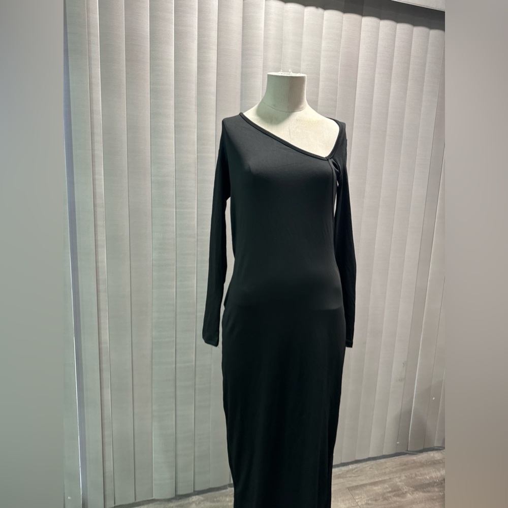 Elegant Black Long Sleeve Dress - Picture 7 of 8